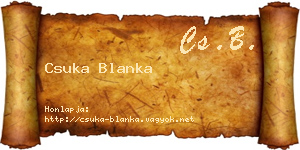 Csuka Blanka névjegykártya